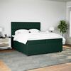vidaXL Cama box spring con colch&oacute;n terciopelo verde oscuro 200x200 cm