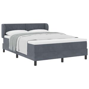 vidaXL Cama tipo Box Spring Gris oscuro 140 x 190 cm Terciopelo