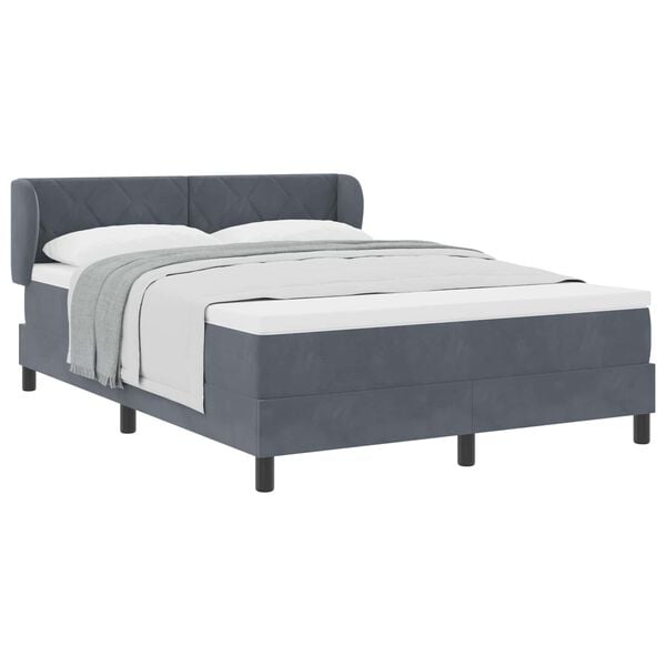 vidaXL Cama tipo Box Spring Gris oscuro 140 x 190 cm Terciopelo