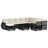 vidaXL Conjunto de sof&aacute;s de jard&iacute;n 11 uds. Negro y Blanco Crema