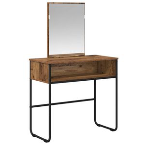vidaXL Mesa Tocador con estante Madera envejecida 81 x 40 x 131 cm