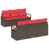 vidaXL Conjunto de sof&aacute; de jard&iacute;n 7 pcs Beige y Rojo rat&aacute;n sint&eacute;tico