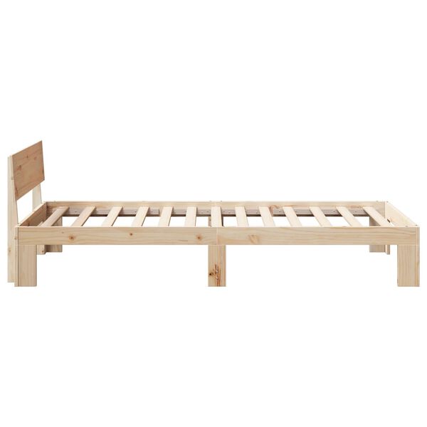 vidaXL Estructura de cama Natural 90 x 200 cm Madera de pino macizo