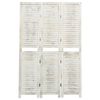 vidaXL Biombo de 3 paneles madera blanco envejecido 105x165 cm