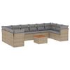 vidaXL Juego de sof&aacute;s jard&iacute;n con cojines beige mezcla 11 pzas rat&aacute;n PE