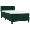 vidaXL Cama box spring con colch&oacute;n terciopelo verde oscuro 90x200 cm