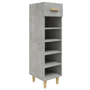 vidaXL Zapatero madera contrachapada gris hormig&oacute;n 30x35x105 cm