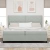 vidaXL Cama tipo Box Spring Gris Claro 200 x 200 cm Terciopelo