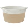 vidaXL Cesta de almacenaje algodón beige y blanco Ø40x25 cm