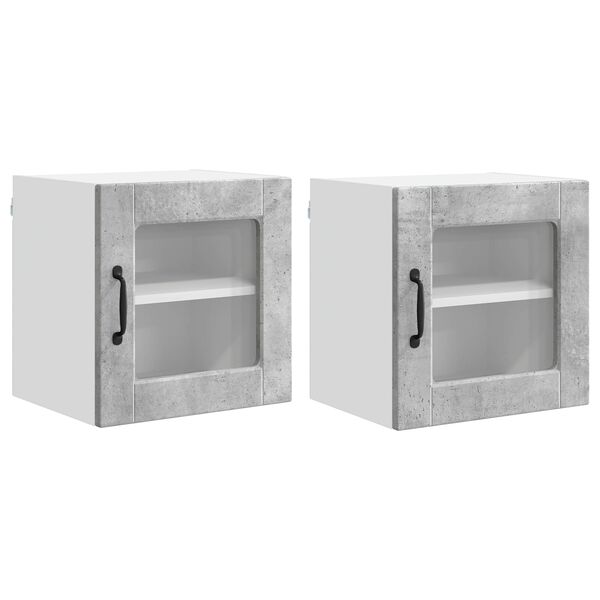 vidaXL Mueble de Cocina con puerta 2 pcs Gris Concreto 40 x 31 x 40 cm