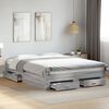 vidaXL Cama con cajones madera ingeniería gris Sonoma 150x200 cm