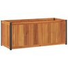 vidaXL Jardinera de madera maciza de acacia y acero 110x45x44 cm