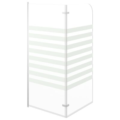 vidaXL Mampara de ducha de vidrio templado a rayas 120x140 cm