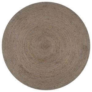 vidaXL Alfombra de yute tejida a mano redonda gris 150 cm
