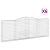 vidaXL Cestas gaviones 6 uds forma de arco hierro 400x30x140/160 cm