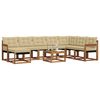 vidaXL Conjunto de sof&aacute;s de exterior con coj&iacute;n 9 pcs Natural y Beige