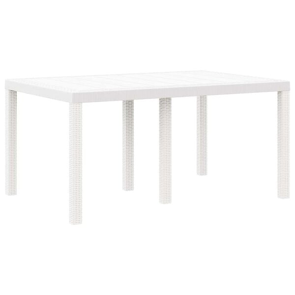 vidaXL Conjunto de Comedor de Jardín 5 pcs Blanco Ratan Polt