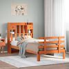 vidaXL Cama con estantería sin colchón madera maciza marrón 75x190 cm