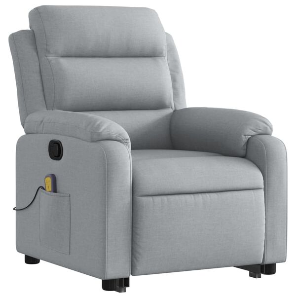 vidaXL Sill&oacute;n de masaje reclinable de pie de tela gris claro