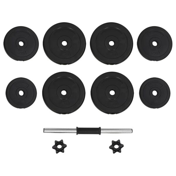 vidaXL Juego de mancuernas 15 kg