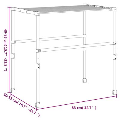 vidaXL Tendedero de ropa aluminio 83x(50-55)x(40-85) cm