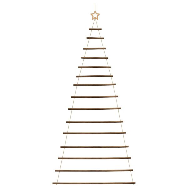 vidaXL &Aacute;rbol de Navidad colgante con estrella en la punta, 100 x 210 cm, rama natural