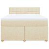 vidaXL Cama box spring con colch&oacute;n tela color crema 140x190 cm
