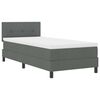 vidaXL Cama tipo Box Spring con colch&oacute;n Gris oscuro 90 x 190 cm tela