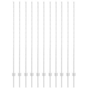vidaXL Poste de cerca empotrado 11 uds. Plateado 200 cm