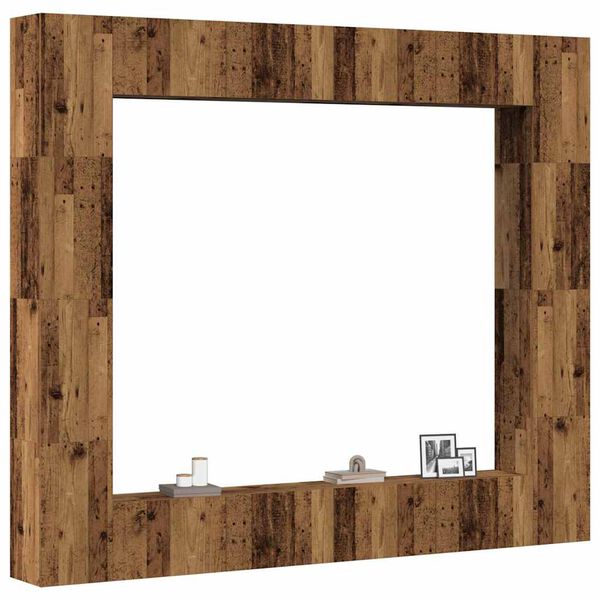 vidaXL Conjunto de mueble de TV 8 piezas montado la pared madera vieja