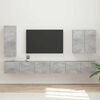 vidaXL Conjunto de mueble para TV de pared 6 pcs Gris Concreto