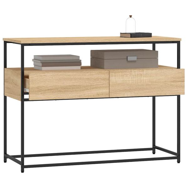 vidaXL Mesa consola madera de ingenier&iacute;a roble Sonoma 100x40x75 cm