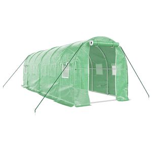 vidaXL Invernadero con estructura de acero verde 12 m&sup2; 6x2x2 m