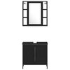 vidaXL Juego de muebles de ba&ntilde;o 4 pcs Negro Madera contrachapada