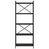 vidaXL Estante de libros Roble Negro 60 x 30 x 155 cm