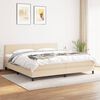 vidaXL Cama box spring con colch&oacute;n tela color crema 200x200 cm