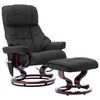 vidaXL Sill&oacute;n reclinable masaje cuero sint&eacute;tico madera curvada gris