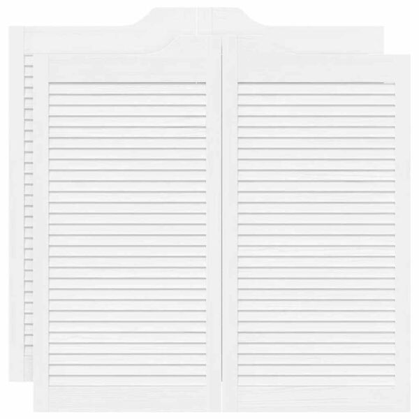 vidaXL Puertas batientes dise&ntilde;o de lamas 2 par blanco 100x100 cm