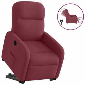 vidaXL Sill&oacute;n el&eacute;ctrico reclinable elevable de tela rojo tinto