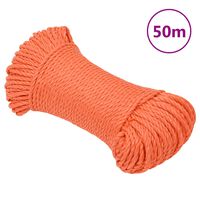 vidaXL Cuerda de trabajo polipropileno naranja 3 mm 50 m