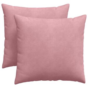vidaXL Cojines de sof&aacute; 2 pcs Rosa 45 x 45 cm Tela de pana