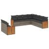 vidaXL Set de muebles de jard&iacute;n 9 pzas y cojines rat&aacute;n sint&eacute;tico gris