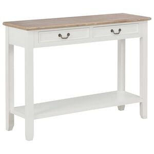 vidaXL Mesa consola de madera blanco 110x35x80 cm