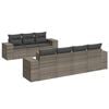 vidaXL Set de sof&aacute;s de jard&iacute;n 8 pzas y cojines rat&aacute;n sint&eacute;tico gris