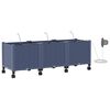 vidaXL Maceta de jard&iacute;n con riego y ruedas 3 uds. Gris PP