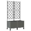 vidaXL Jardinera con enrejado y ruedas 2 uds. Gris Claro
