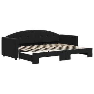 vidaXL Sof&aacute; cama nido terciopelo negro 80x200 cm