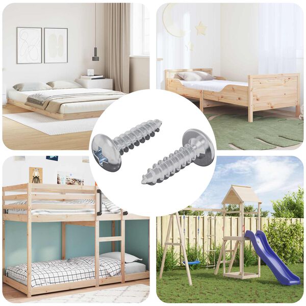 vidaXL Tornillo 2 pcs Plateado M4 x 16 mm Acero