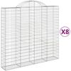vidaXL Cestas de gaviones 8 uds forma de arco hierro 200x50x180/200 cm