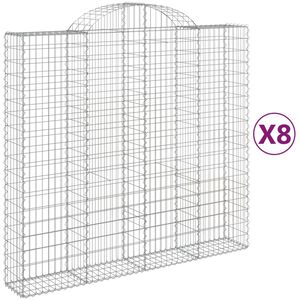vidaXL Cestas de gaviones 8 uds forma de arco hierro 200x50x180/200 cm